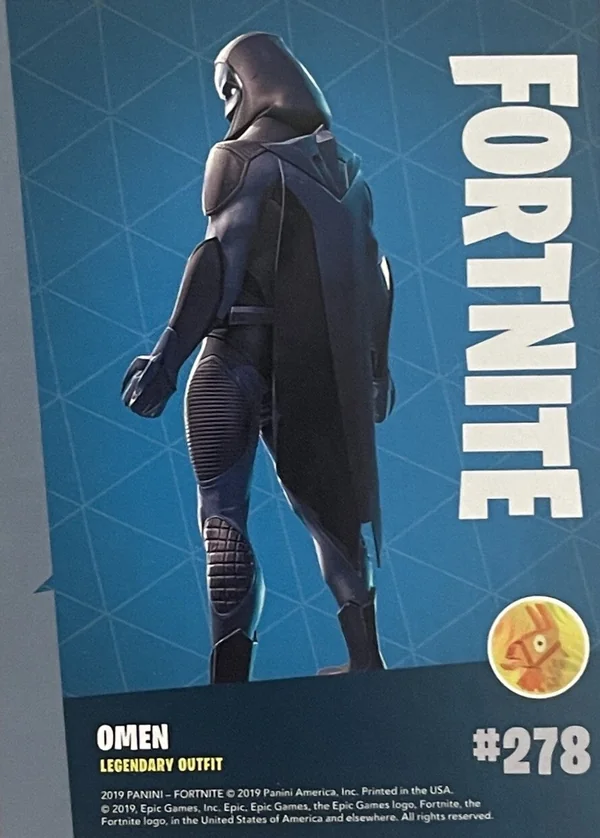 2019 Panini Fortnite Series 1 #278 Omen — Holofoil trading card back