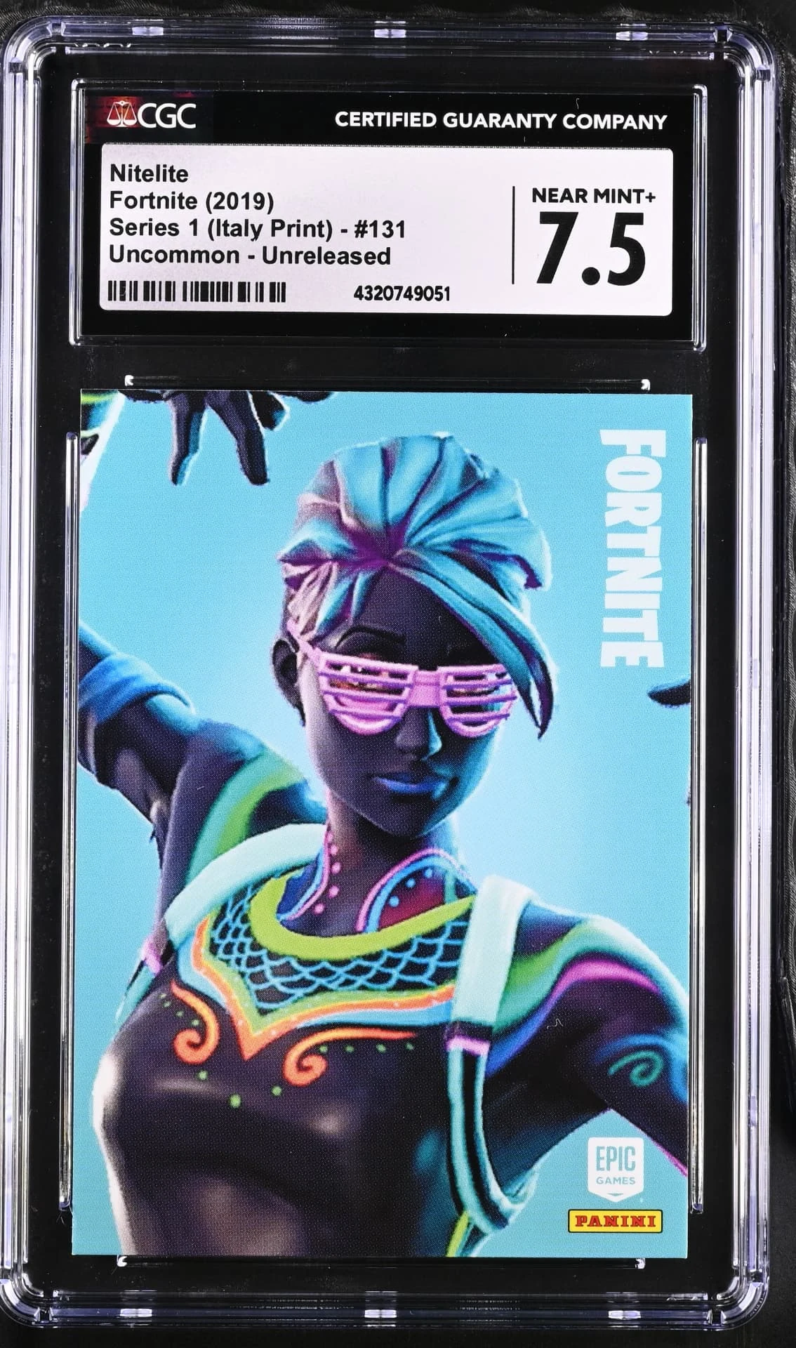 Enlarged transparent Epic Games logo on the Nitelite #131 Unreleased Prototype — Series 1 Italy Print