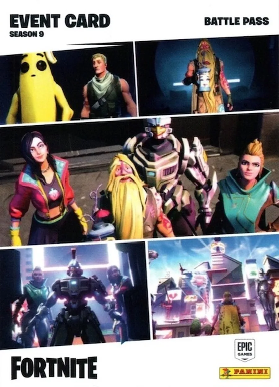 Battle Pass Season 9 Panini Fortnite trading card front