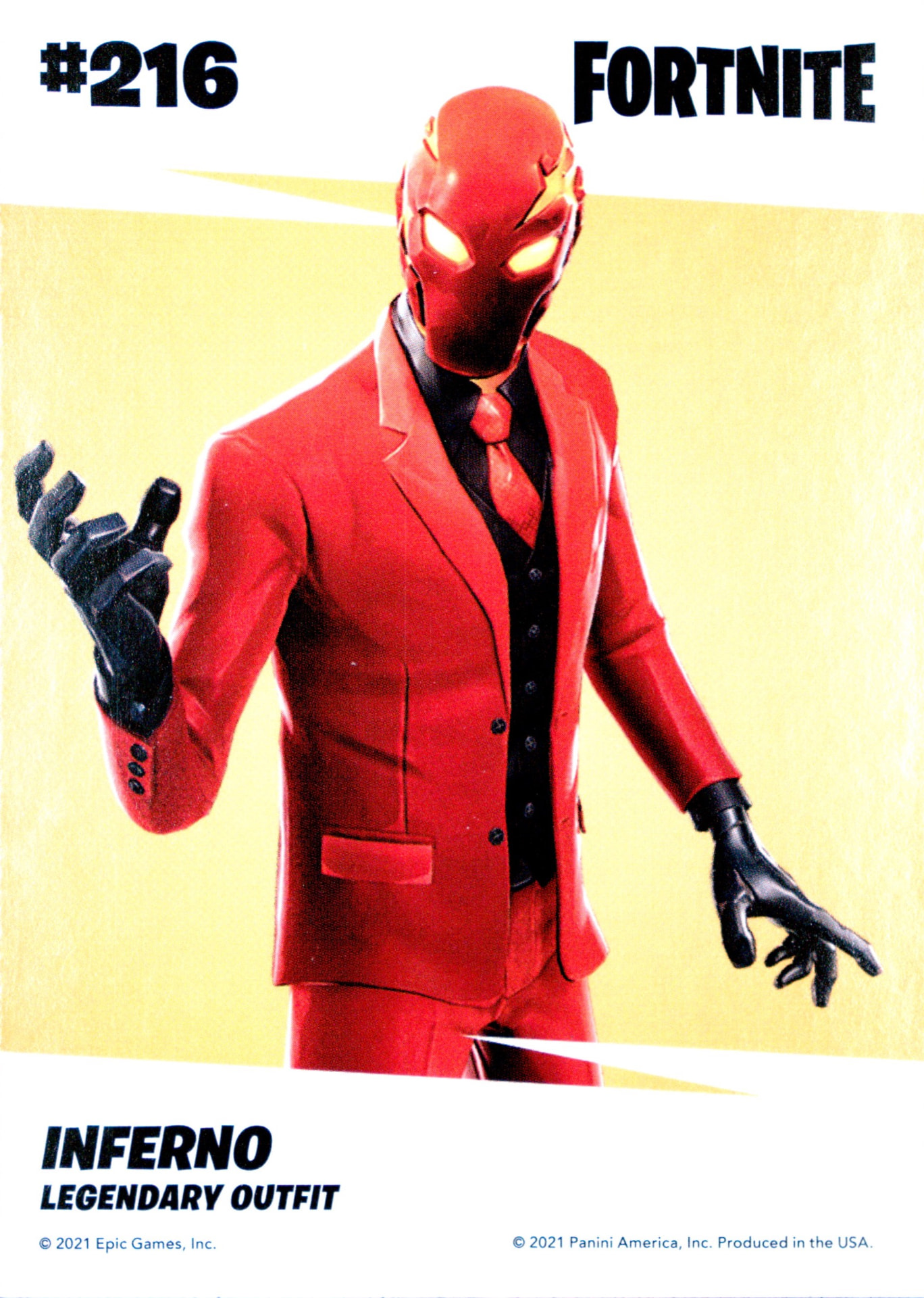 2021 Panini Fortnite Series 3 #216 Inferno — Laser trading card back