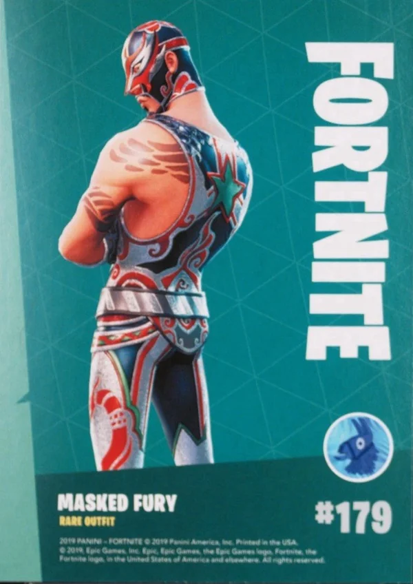 2019 Panini Fortnite Series 1 #179 Masked Fury — Holofoil trading card back