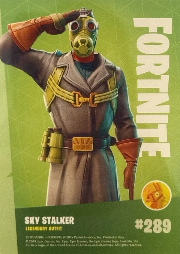 2019 Panini Fortnite Series 1 #289 Sky Stalker — Holofoil trading card back