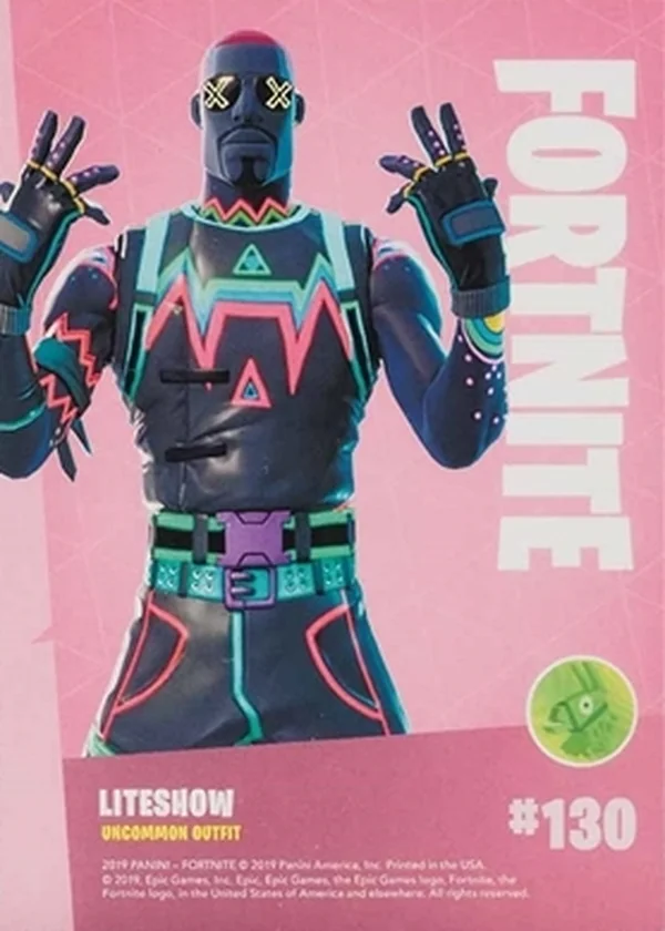 2019 Panini Fortnite Series 1 #130 Liteshow — Holofoil trading card back