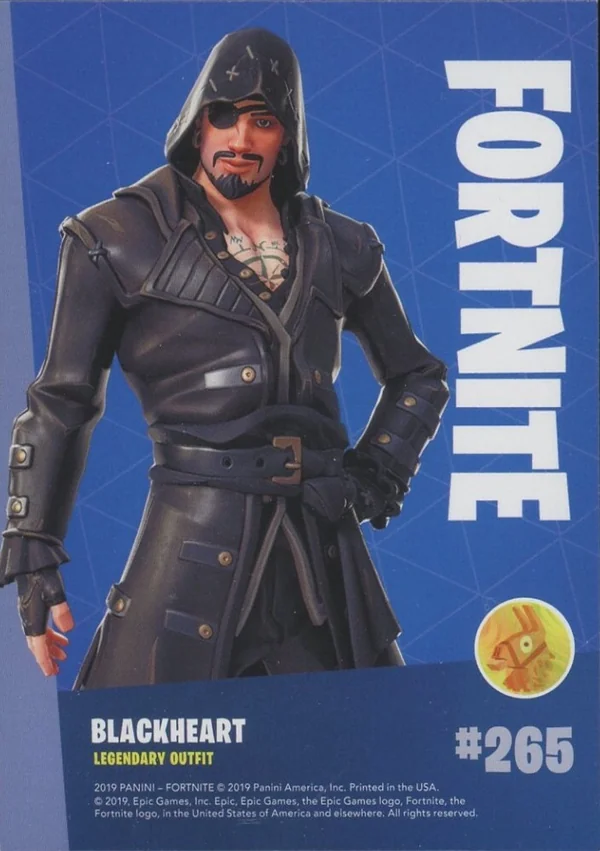 2019 Panini Fortnite Series 1 #265 Blackheart — Holofoil trading card back