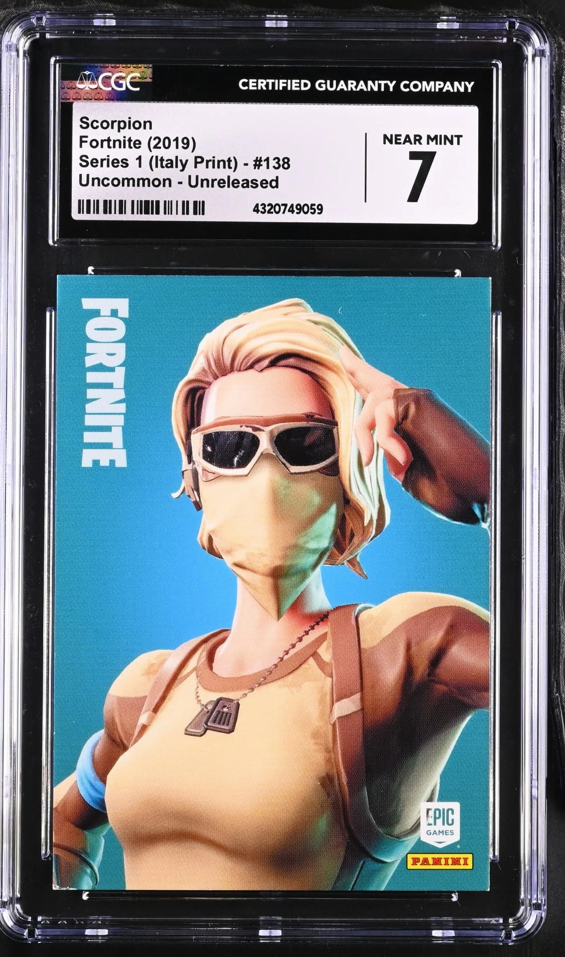 Enlarged transparent Epic Games logo on the Scorpion #138 Unreleased Prototype — Series 1 Italy Print