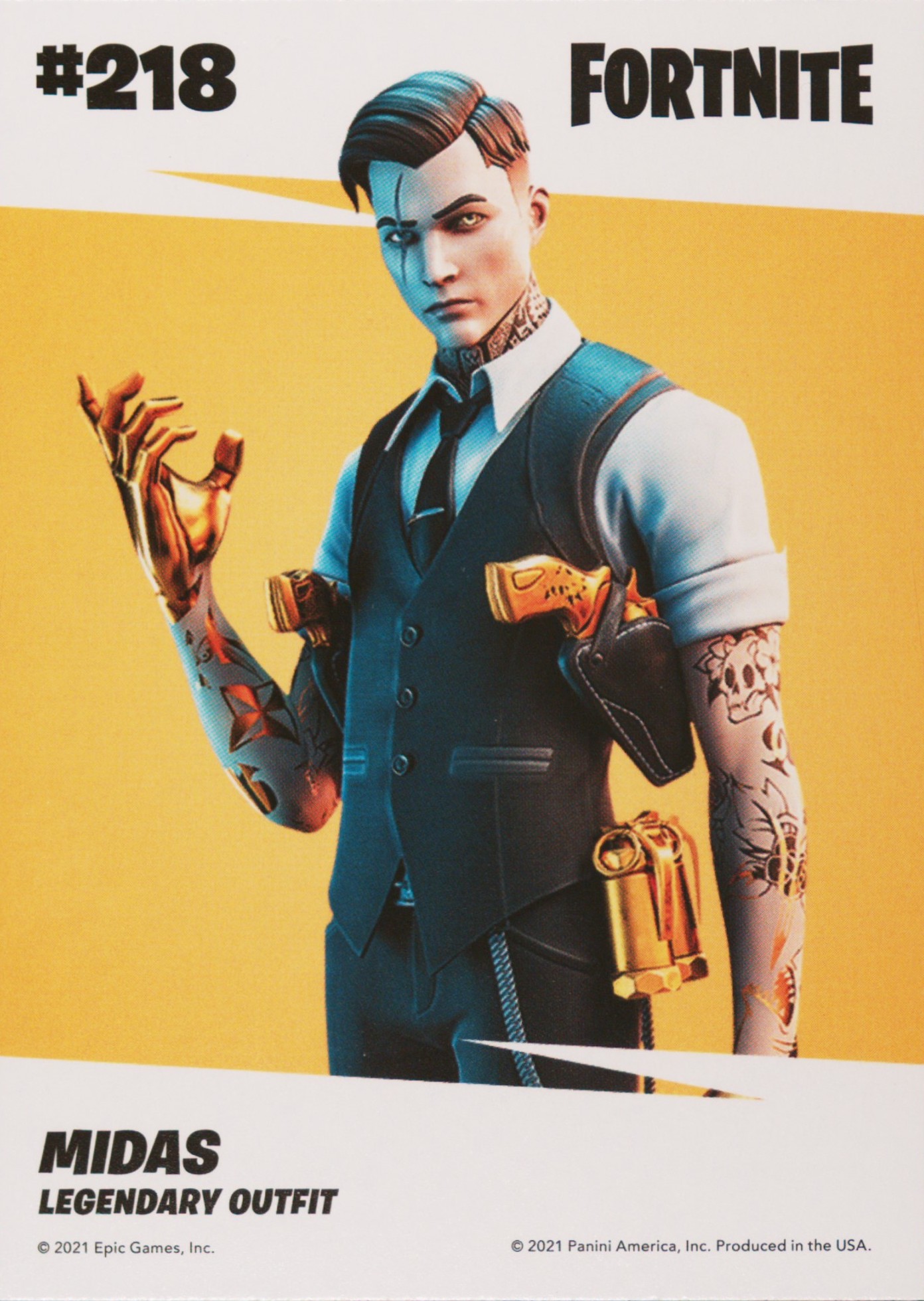 2021 Panini Fortnite Series 3 #218 Midas — Laser trading card back