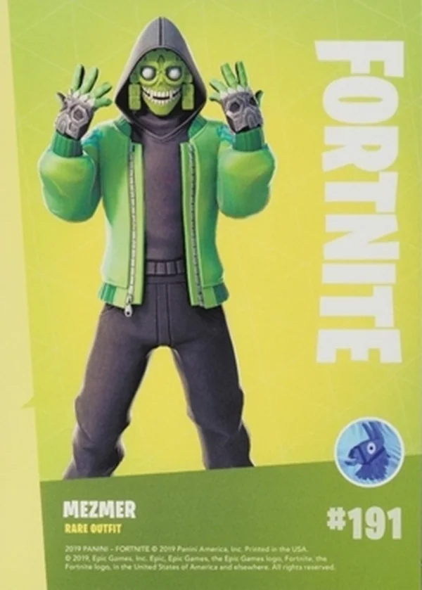 2019 Panini Fortnite Series 1 #191 Mezmer — Holofoil trading card back
