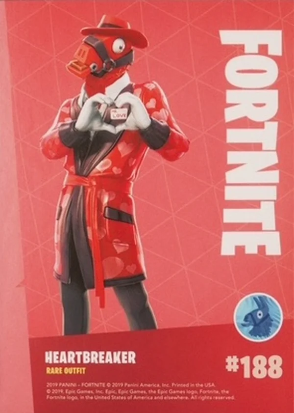 2019 Panini Fortnite Series 1 #188 Heartbreaker — Holofoil trading card back