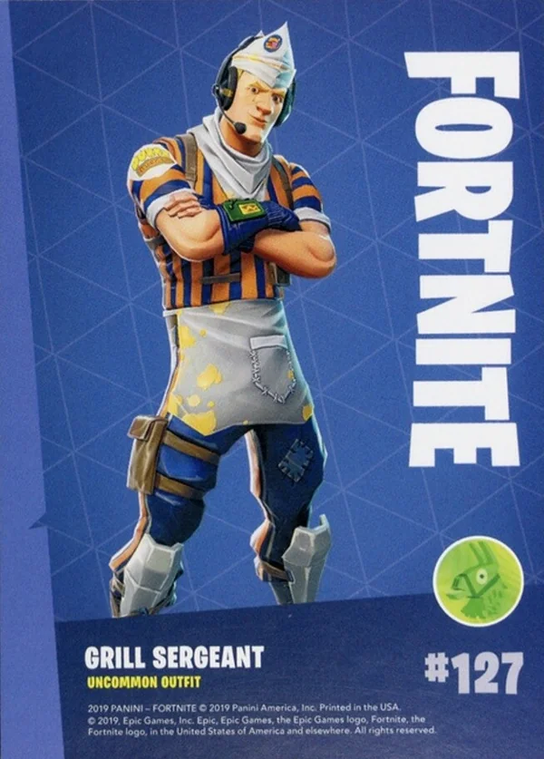 2019 Panini Fortnite Series 1 #127 Grill Sargeant — Holofoil trading card back