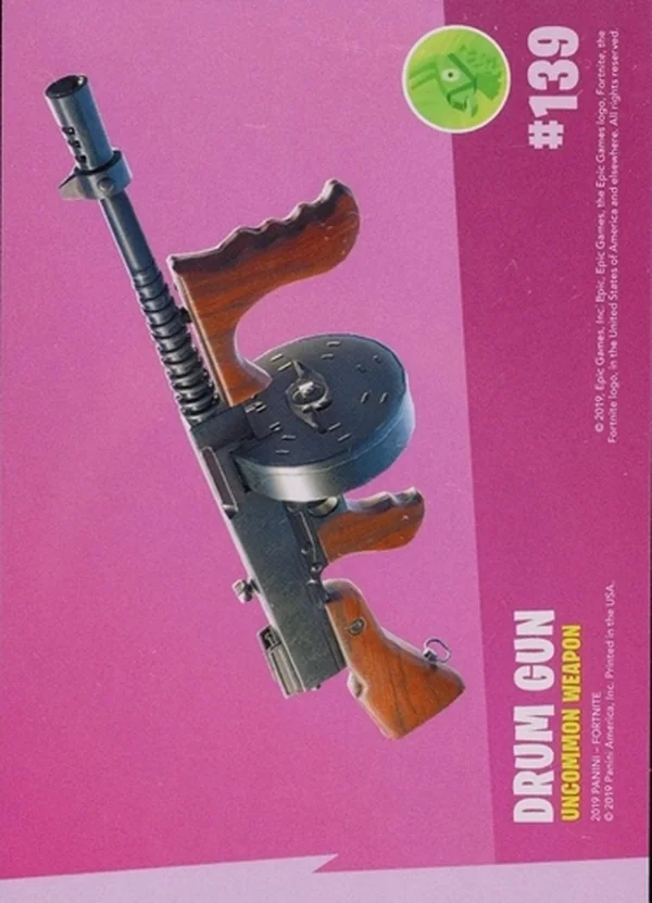 2019 Panini Fortnite Series 1 #139 Drum Gun — Holofoil trading card back