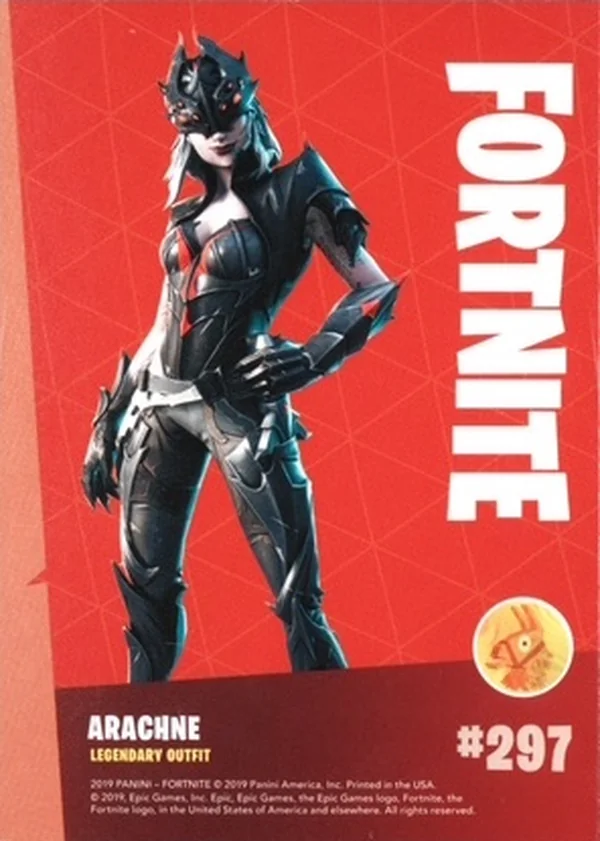 2019 Panini Fortnite Series 1 #297 Arachne — Holofoil trading card back