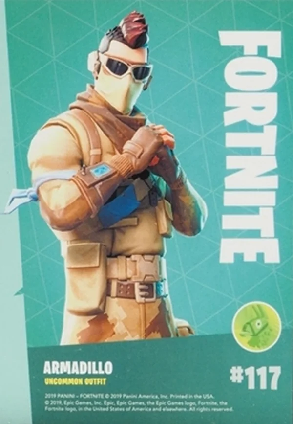 2019 Panini Fortnite Series 1 #117 Armadillo — Holofoil trading card back
