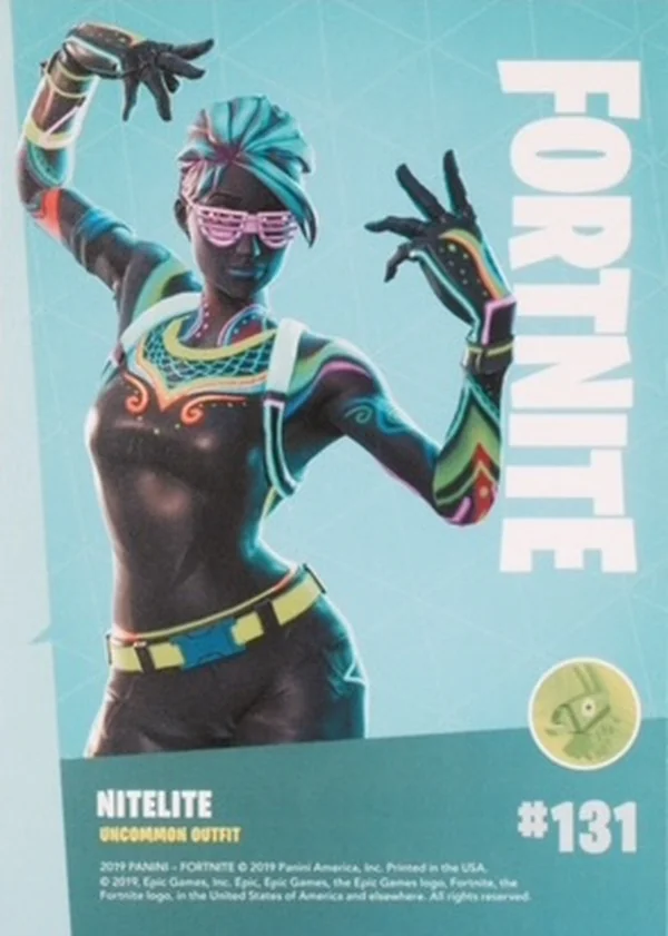 2019 Panini Fortnite Series 1 #131 Nitelite — Holofoil trading card back