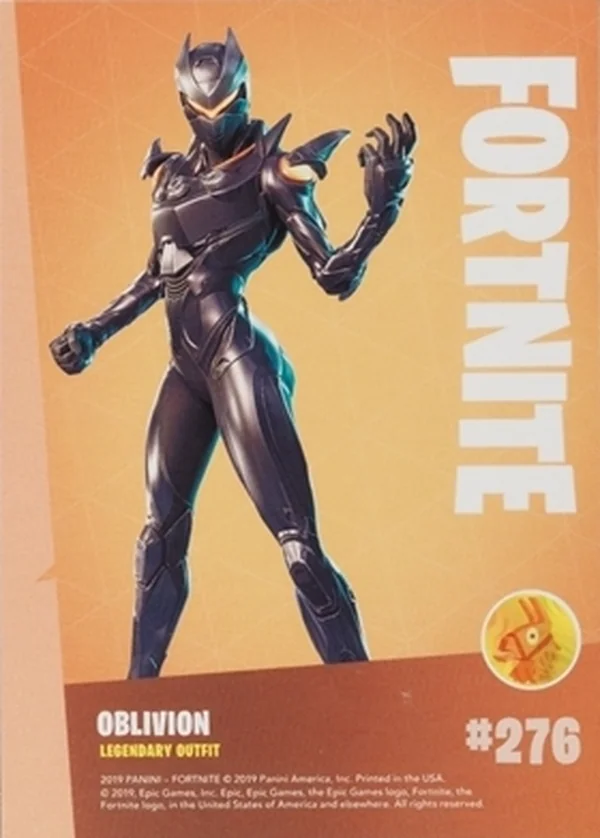 2019 Panini Fortnite Series 1 #276 Oblivion — Holofoil trading card back