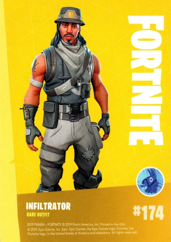 2019 Panini Fortnite Series 1 #174 Infiltrator — Holofoil trading card back