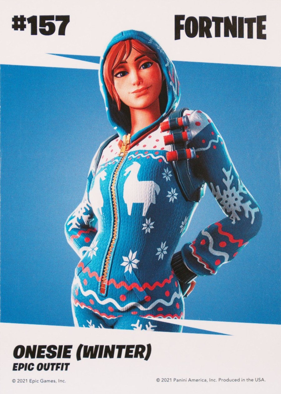 2021 Panini Fortnite Series 3 #157 Onesie Winter — Laser trading card back