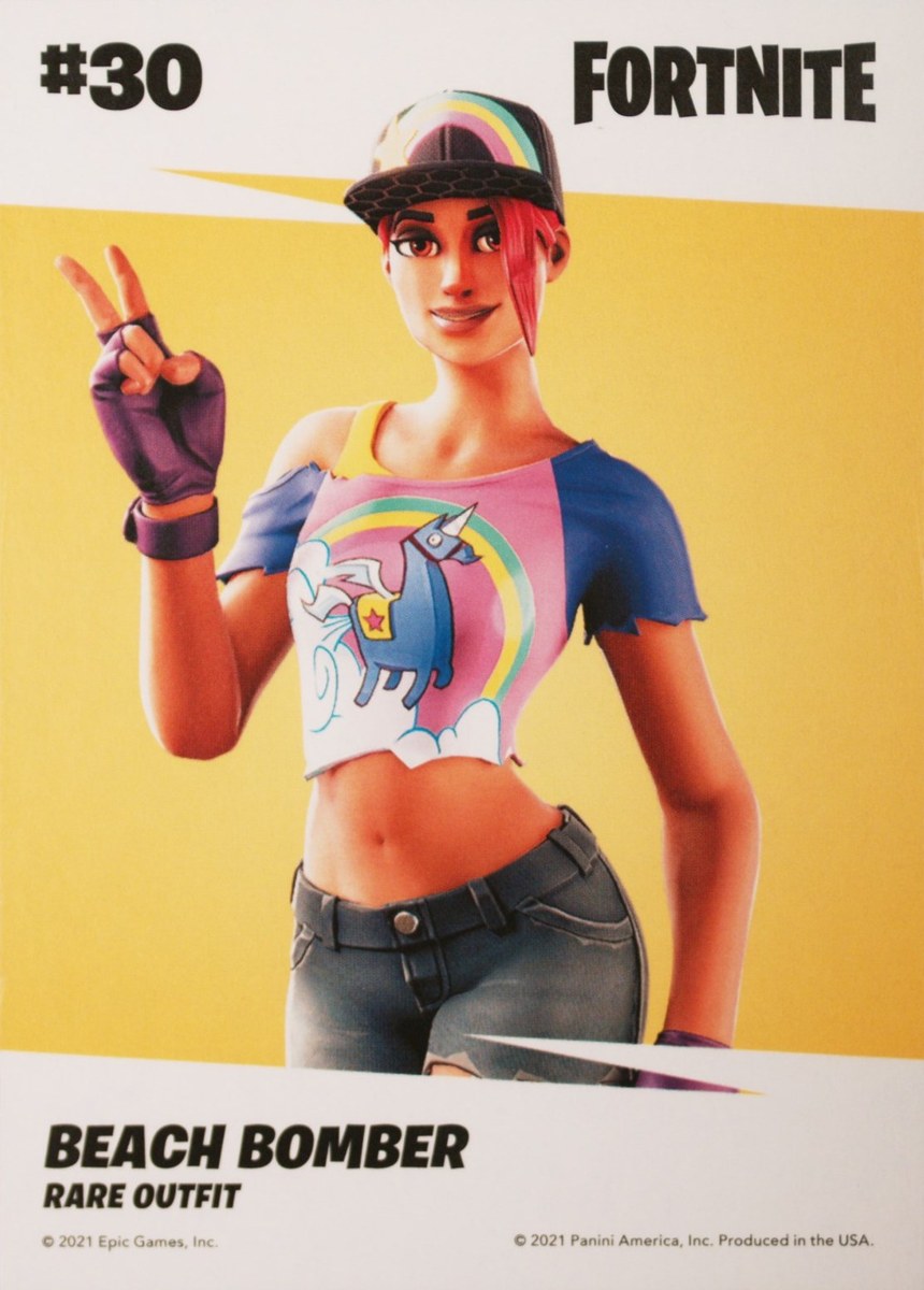 2021 Panini Fortnite Series 3 #30 Beach Bomber — Laser trading card back