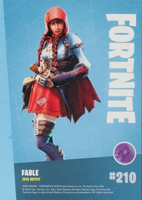 2019 Panini Fortnite Series 1 #210 Fable — Holofoil trading card back