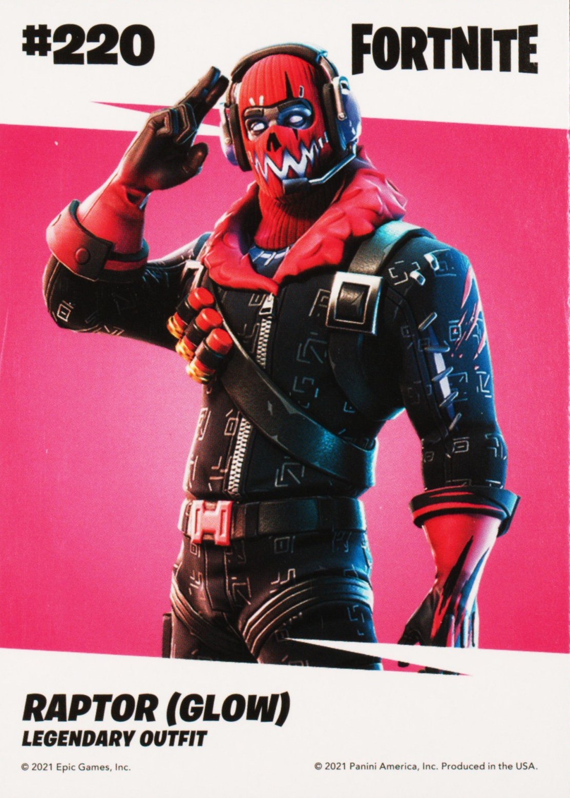 2021 Panini Fortnite Series 3 #220 Raptor Glow — Laser trading card back