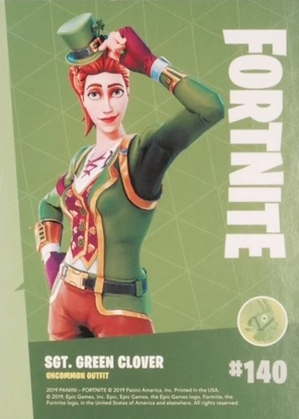 2019 Panini Fortnite Series 1 #140 Sgt. Green Clover — Holofoil trading card back
