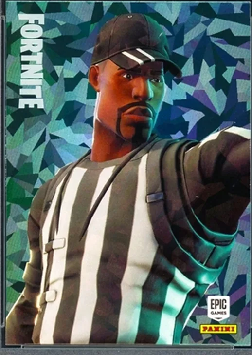 Striped Soldier Panini Fortnite trading card front