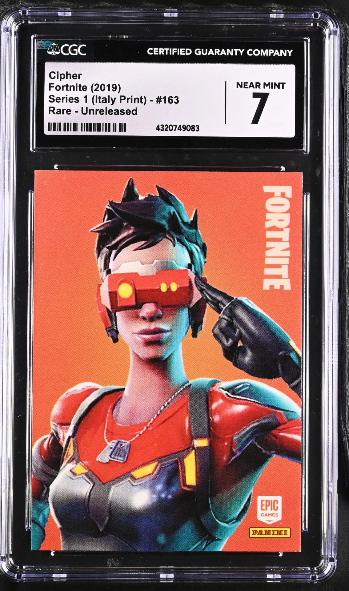 Enlarged transparent Epic Games logo on the Cipher #163 Unreleased Prototype — Series 1 Italy Print