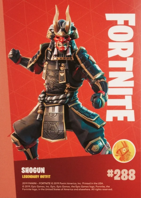2019 Panini Fortnite Series 1 #288 Shogun — Holofoil trading card back