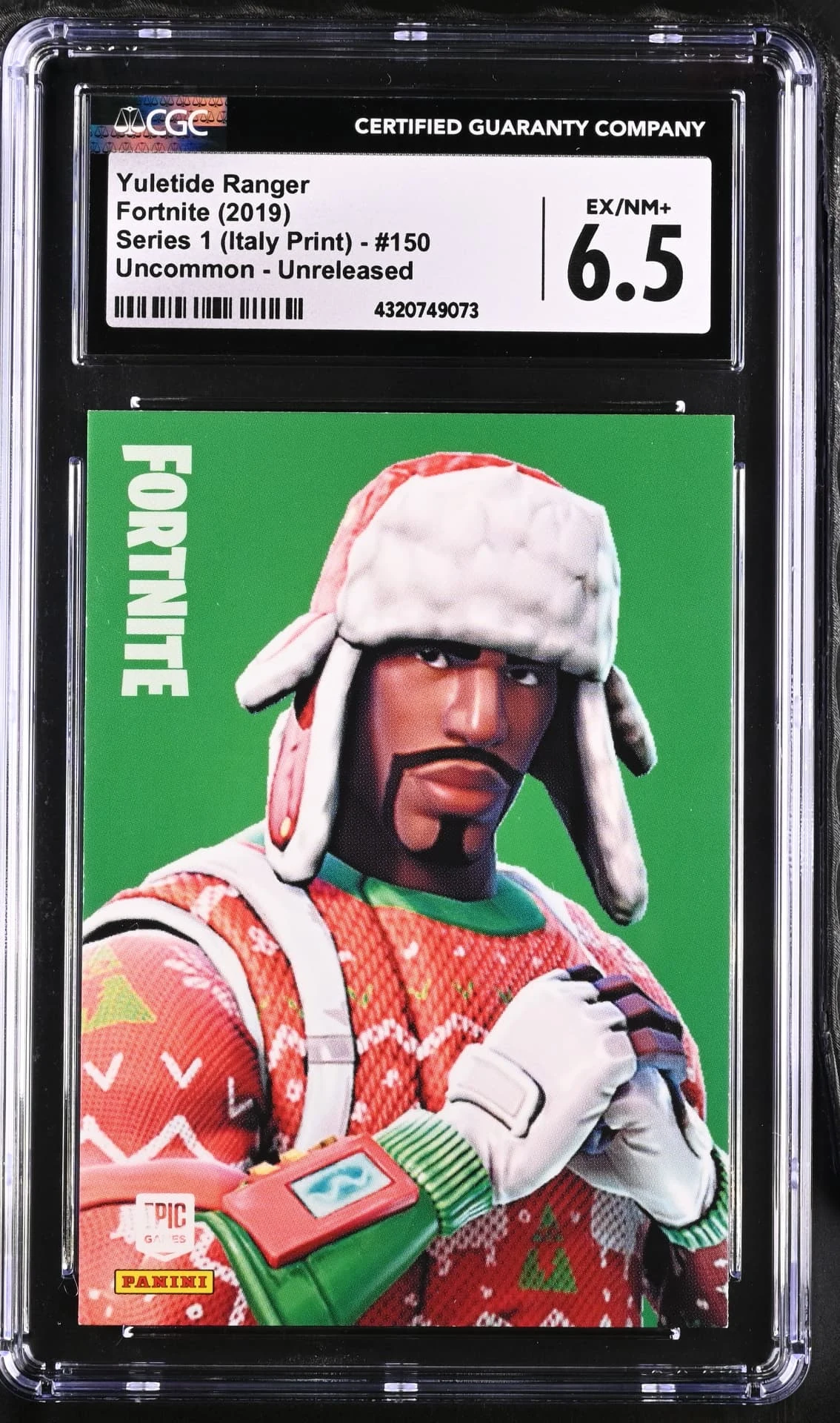Enlarged transparent Epic Games logo on the Yuletide Ranger #150 Unreleased Prototype — Series 1 Italy Print