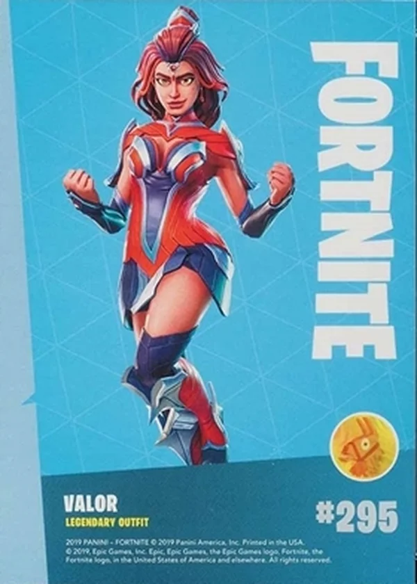 2019 Panini Fortnite Series 1 #295 Valor — Holofoil trading card back