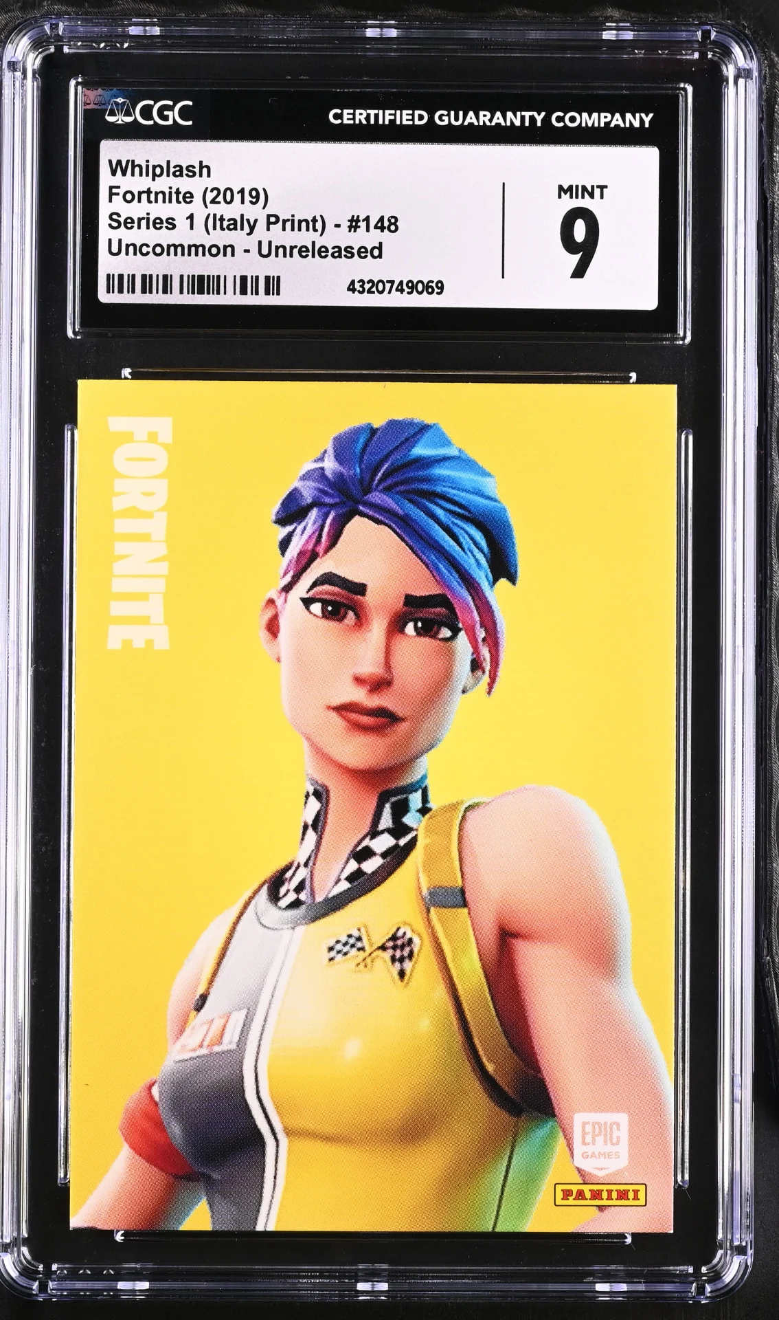 Enlarged transparent Epic Games logo on the Whiplash #148 Unreleased Prototype — Series 1 Italy Print