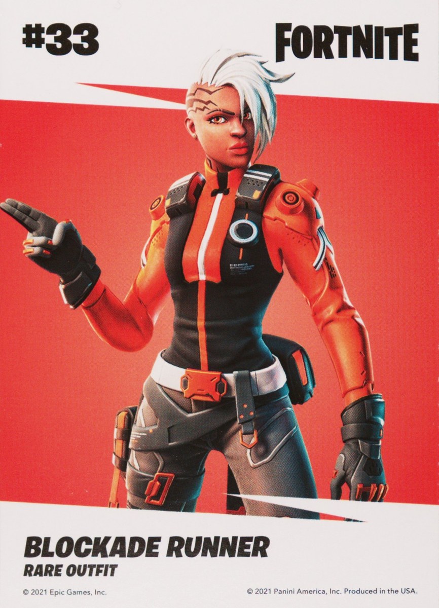 2021 Panini Fortnite Series 3 #33 Blockade Runner — Laser trading card back