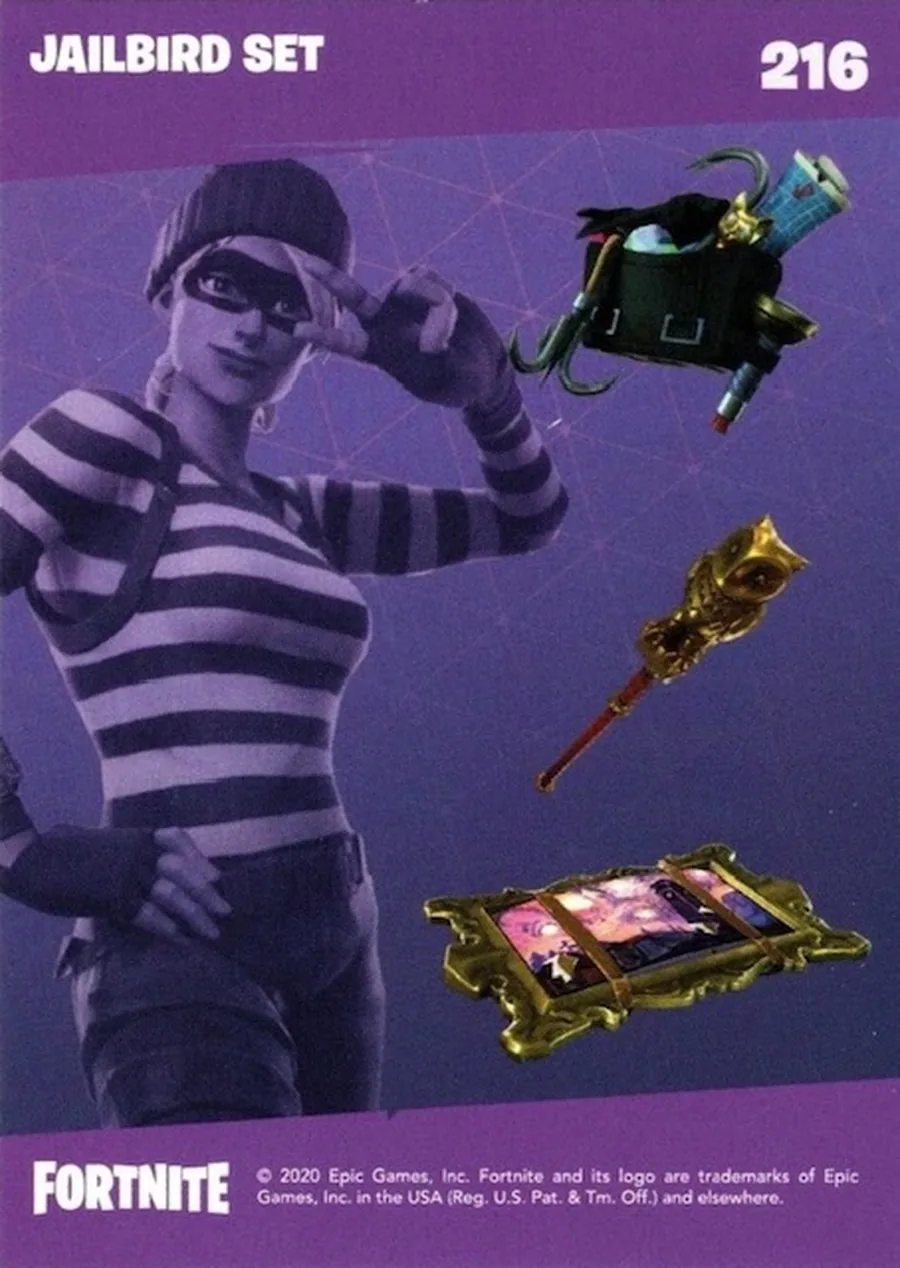 2020 Panini Fortnite Reloaded #216 Jailbird Set trading card back