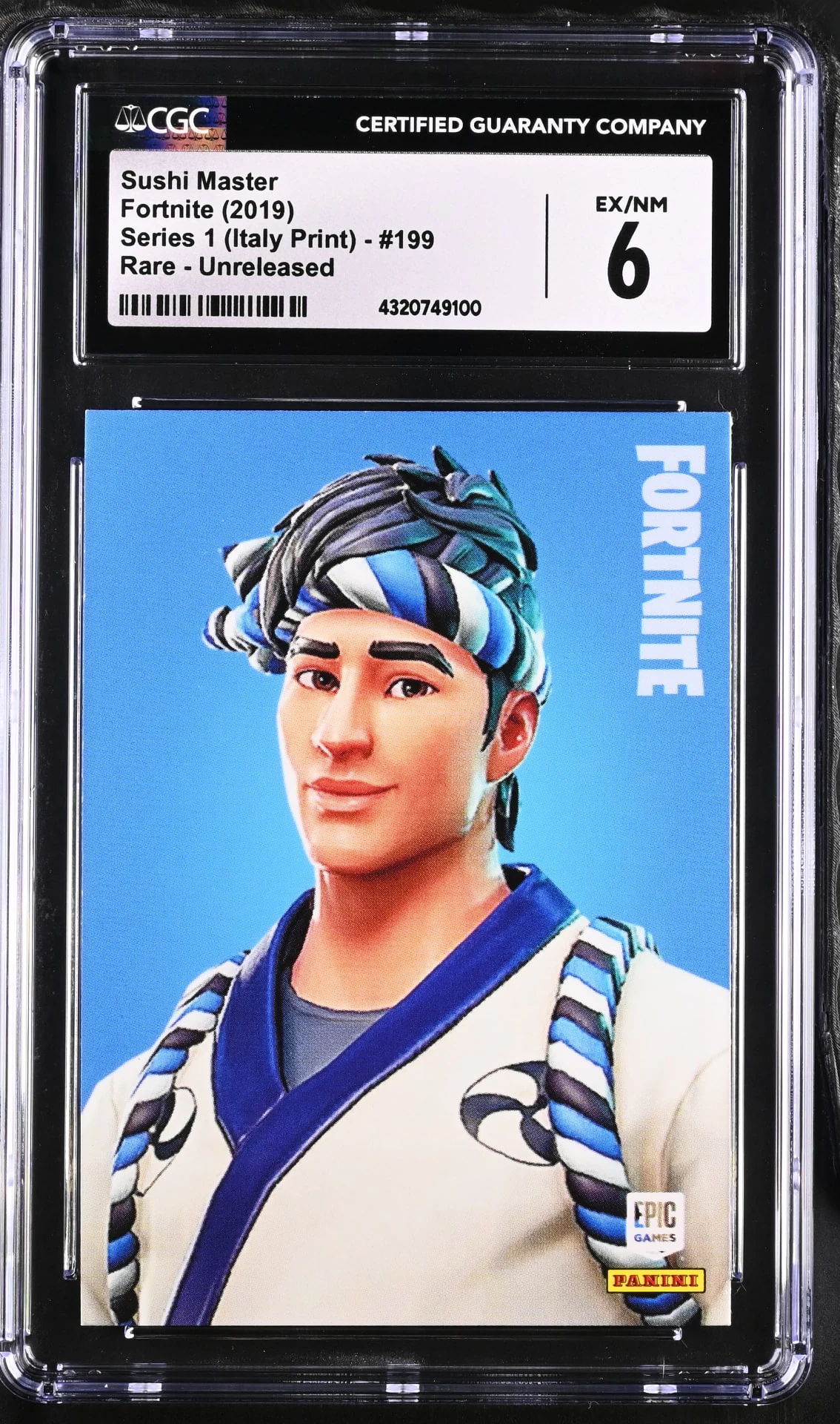 Enlarged transparent Epic Games logo on the Sushi Master #199 Unreleased Prototype — Series 1 Italy Print