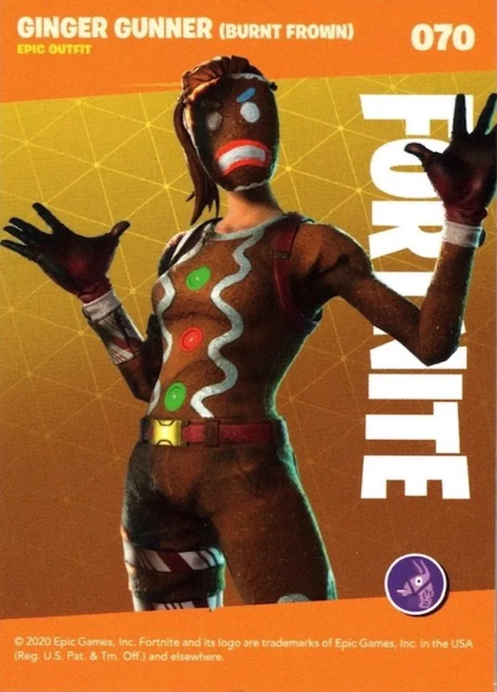 2020 Panini Fortnite Reloaded #70 Ginger Gunner (Burnt Frown) trading card back
