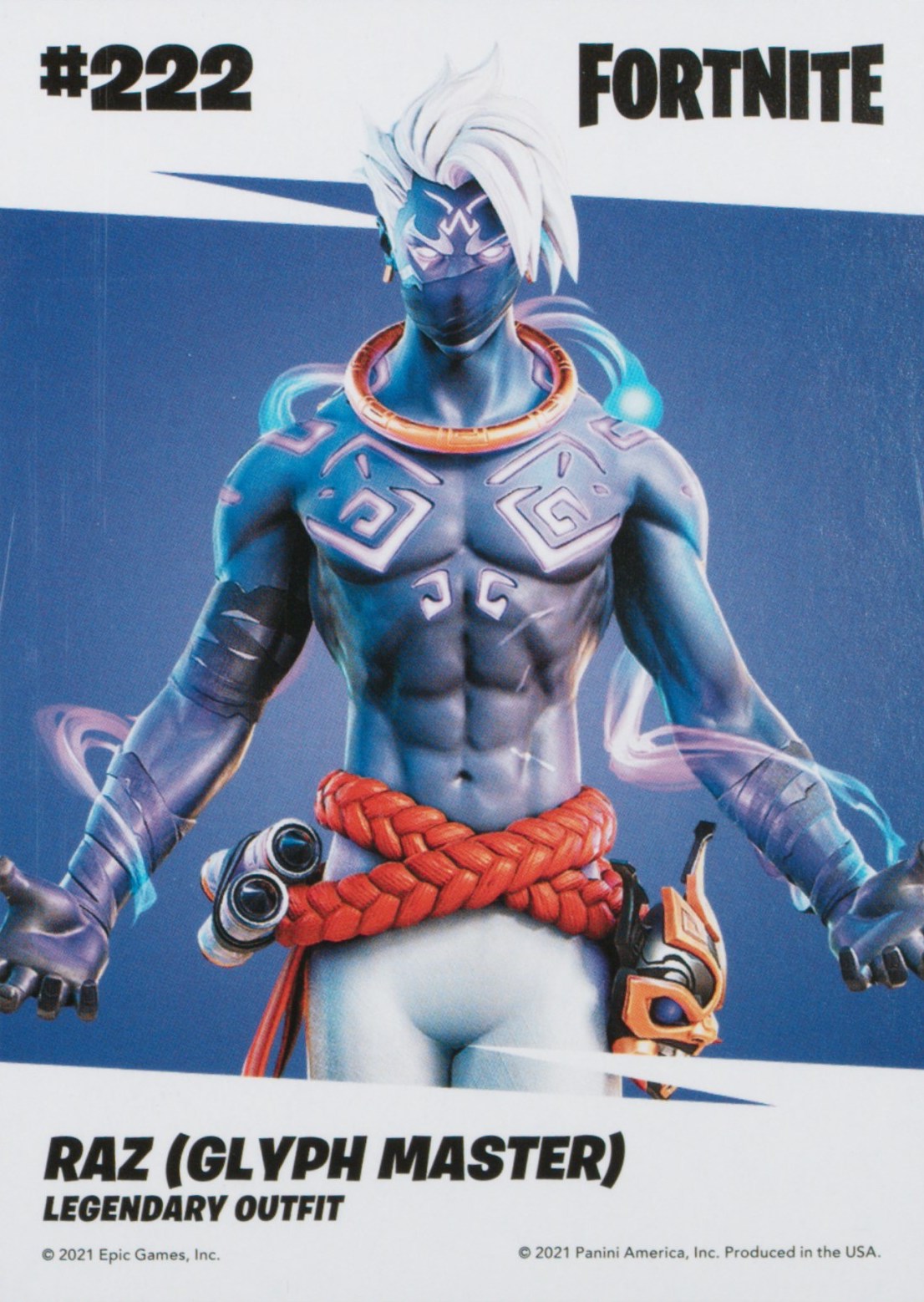 2021 Panini Fortnite Series 3 #222 Raz Glyph Master — Laser trading card back