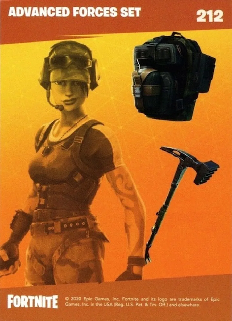 2020 Panini Fortnite Reloaded #212 Advanced Forces Set trading card back