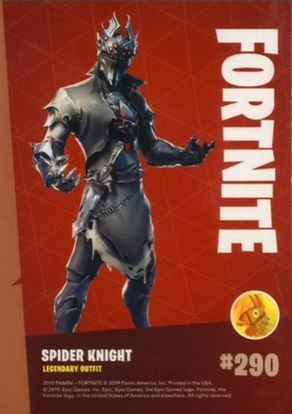 2019 Panini Fortnite Series 1 #290 Spider Knight — Holofoil trading card back