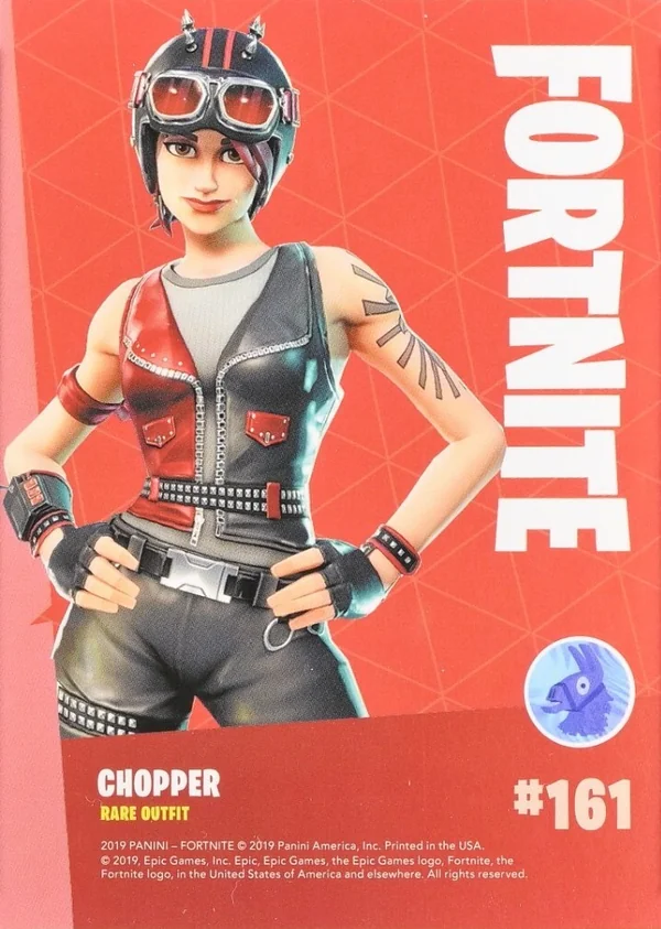 2019 Panini Fortnite Series 1 #161 Chopper — Holofoil trading card back