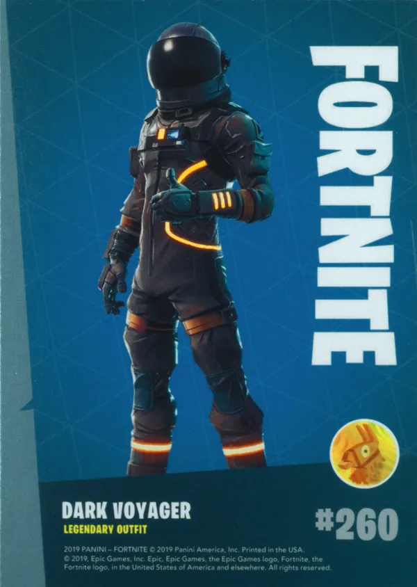 2019 Panini Fortnite Series 1 #260 Dark Voyager — Holofoil trading card back
