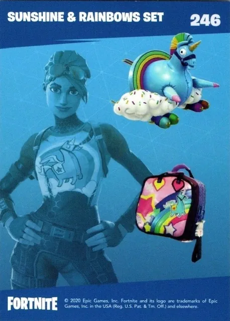 2020 Panini Fortnite Reloaded #246 Sunshine & Rainbows Set trading card back