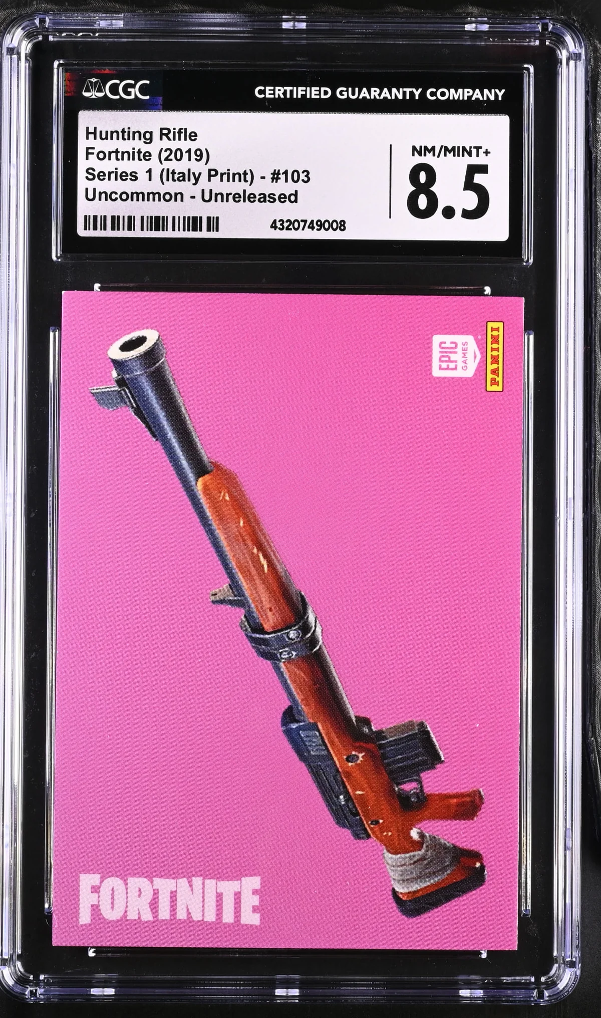 Hunting Rifle #103 Unreleased Prototype — Series 1 Italy Print prototype card front