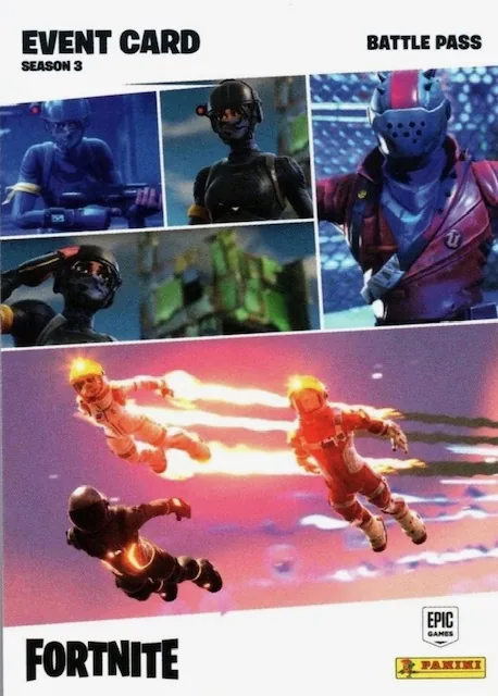 Battle Pass Season 3 Panini Fortnite trading card front