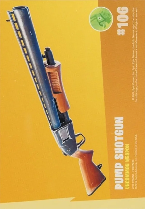 2019 Panini Fortnite Series 1 #106 Pump Shotgun — Holofoil trading card back