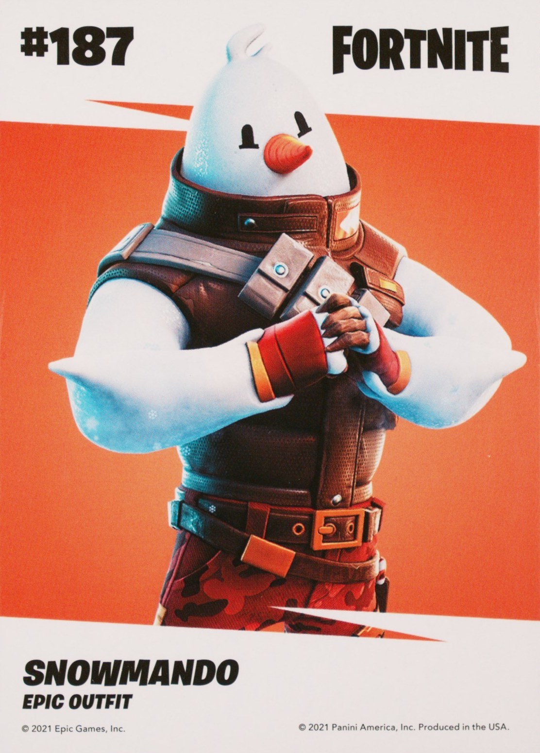 2021 Panini Fortnite Series 3 #187 Snowmando — Laser trading card back