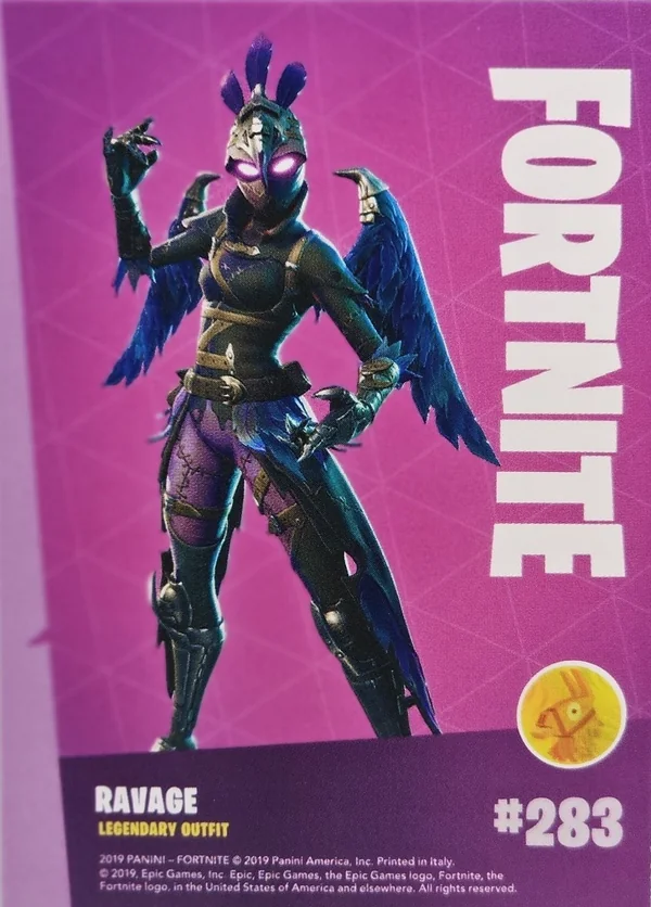 2019 Panini Fortnite Series 1 #283 Ravage — Holofoil trading card back