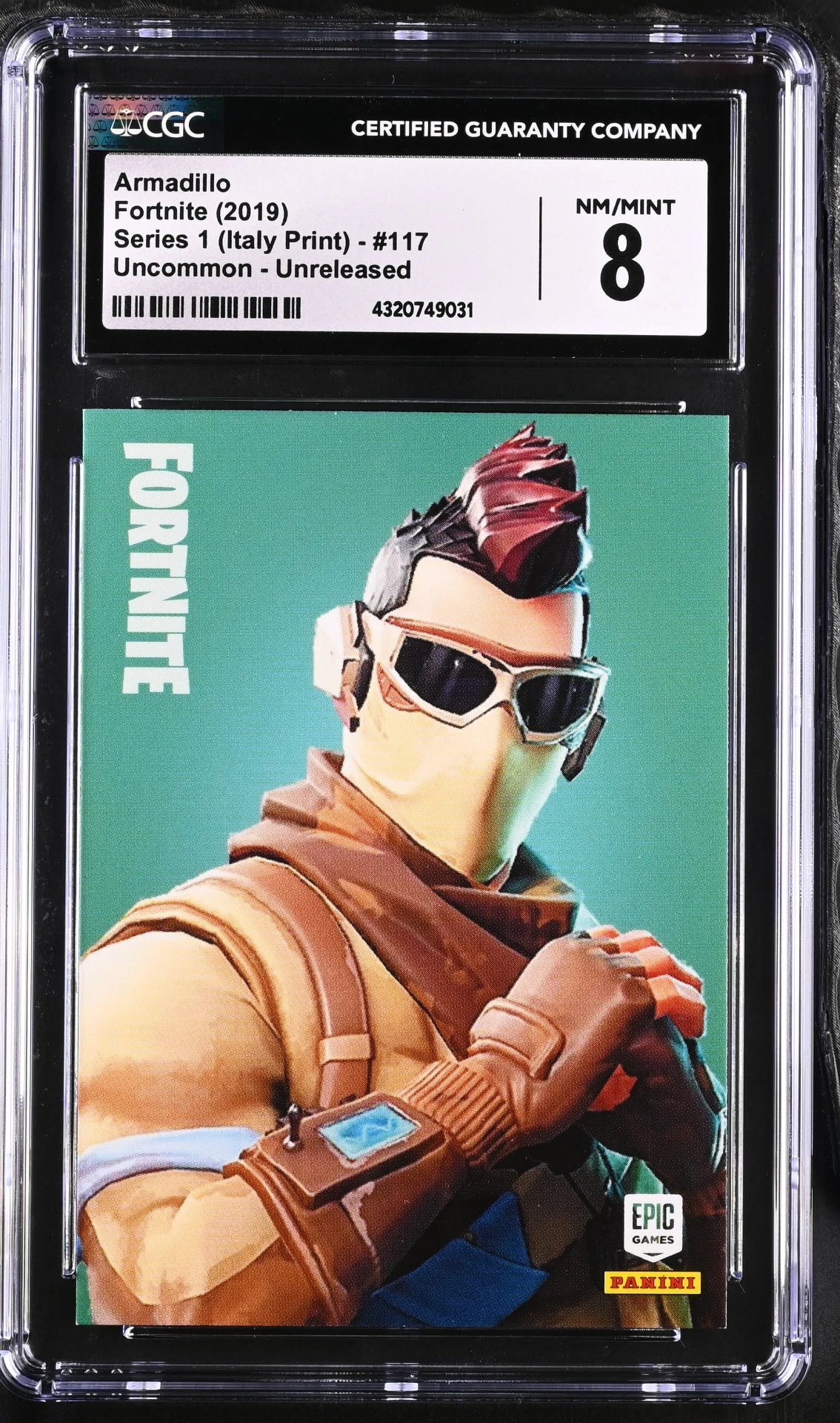 Enlarged transparent Epic Games logo on the Armadillo #117 Unreleased Prototype — Series 1 Italy Print
