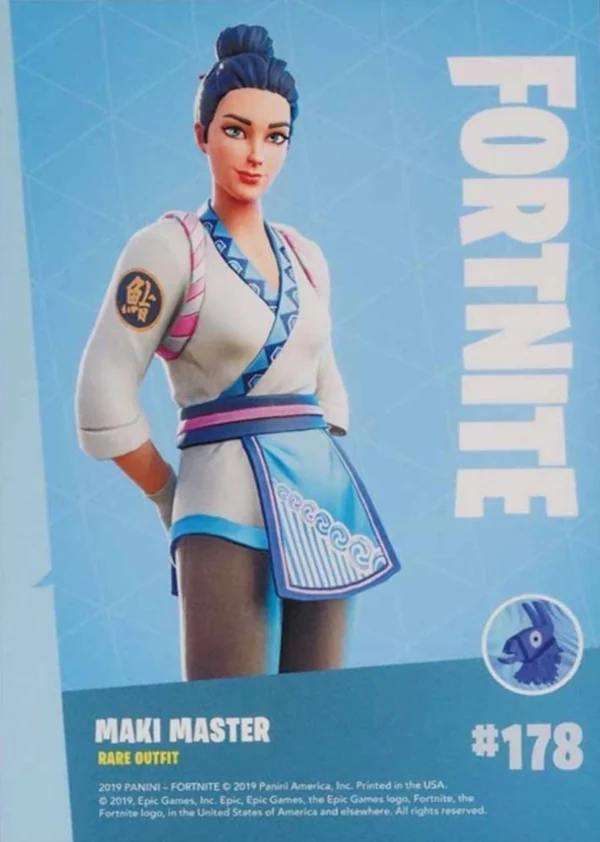 2019 Panini Fortnite Series 1 #178 Maki Master — Holofoil trading card back
