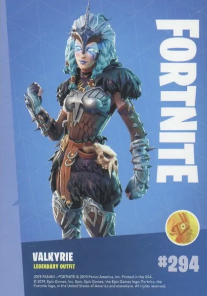 2019 Panini Fortnite Series 1 #294 Valkyrie — Holofoil trading card back