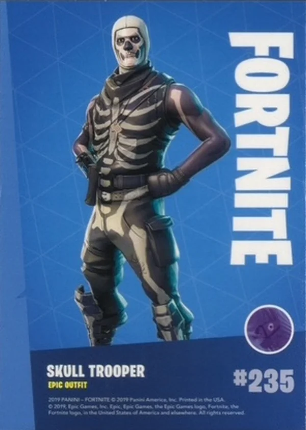 2019 Panini Fortnite Series 1 #235 Skull Trooper — Holofoil trading card back