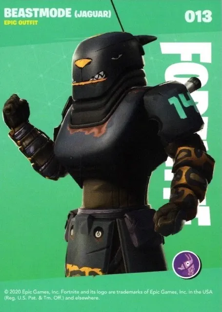 2020 Panini Fortnite Reloaded #13 Beastmode (Jaguar) trading card back
